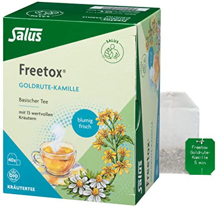Salus - Freetox Goldrute-Kamille Tee - 1x 40 FB (68 g) - Kräutertee - mit 13 wertvollen Kräutern - basisch - blumig und frisch - Salus Qualität seit 1916 - bio