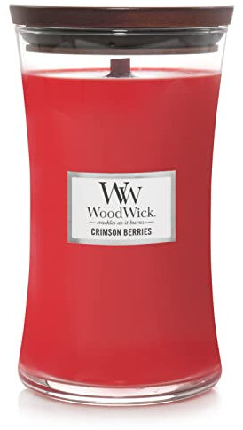 WoodWick Large Hourglass Scented Candle | Crimson Berries | with Crackling Wick | Long Burning Candles: up to 130 Hours | Perfect Mothers Day and Easter Gifts for Women