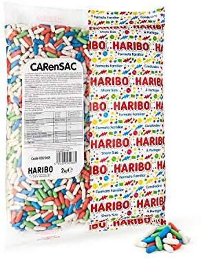 HARIBO - Car En Sac - Bonbons Réglisse - Sans Colorants Artificiels & Sans Gélatine - Sachet Vrac 2 kg