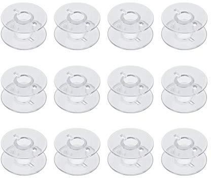 Ainkou 12pcs Clear Plastic Sewing Machine Bobbins for Singer Brother Janome Toyota