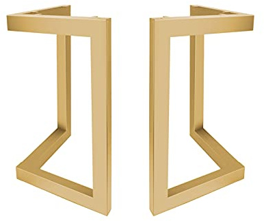 Fimghsoo Patas de Mesa Industriales Patas Muebles de Acero con Marco en V/III/T con Tornillos+ Protectores de Suelo, 2 Piezas