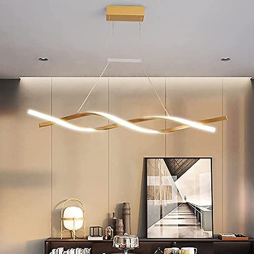Lanekd LED Lampada a Sospensione Tavolo da Pranzo Lampada Moderna Dimmerabile Salotto Lampada Altezza Regolabile Camera da Letto Lampadari per Ufficio Cucina Sala da Pranzo Spirale Lampadario