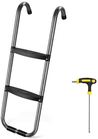 Trampolin Leiter Breite Stufen Edelstahl rutschfeste Leiter Trampolin Zubehör 104cm lang 2 Stufen Breite Stufen