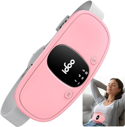 iDOO Cuscinetto Riscaldante Mestruale, Termoforo Portatile Cordless per Crampi con 3 livelli di calore e modalità per dolori mestruali, schiena e stomaco, Regali donna