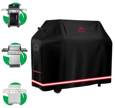 Turtle Life Nueva cubierta para barbacoa con capa de poliuretano resistente al agua respetuosa con el medio ambiente, cubierta para barbacoa de gas de 3 a 4 quemadores, cubierta para barbacoa de gas,