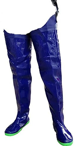 Watstiefel 80 cm hohe Blaue Gesäß-Wathose, wasserdichte und rutschfeste Wathose for Transplantation/Angeln/Zucht (Color : Blue, Size : 39 EU)