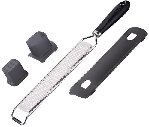Stanley Rogers Langreibe fein - Breite Reibefläche, Extra scharfe Edelstahlklingen für Käse, Muskatnuss & Mehr - Reibe inklusive Restehalter - Ideal für Profi- und Hobbyköche