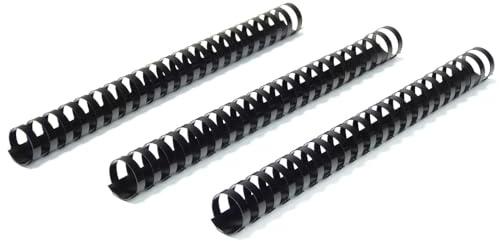 RAYSON Spirali per Rilegatura, 190 Fogli, 21 Anelli, 22 mm, Formato A4, Nero, Confezione 36 Pezzi
