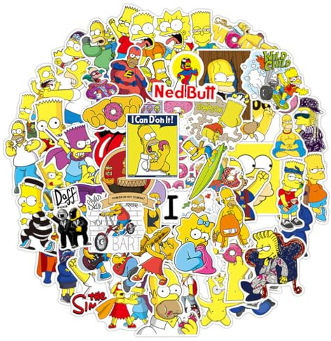 100 simpson pegatinas para ordenador portátil, pegatinas geniales para adolescentes, niños, monopatín, teléfono
