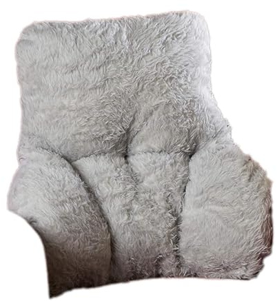 Easylife Quarry NHS Back Support Cushion | Orthopaedic Lumbar Support Cushion for Chairs, Beds and Cars | Relieves Back Pain and Spine Pressure | Hollow Fibre Fill, Grey Fleece, H63xD30xW40-60cm
