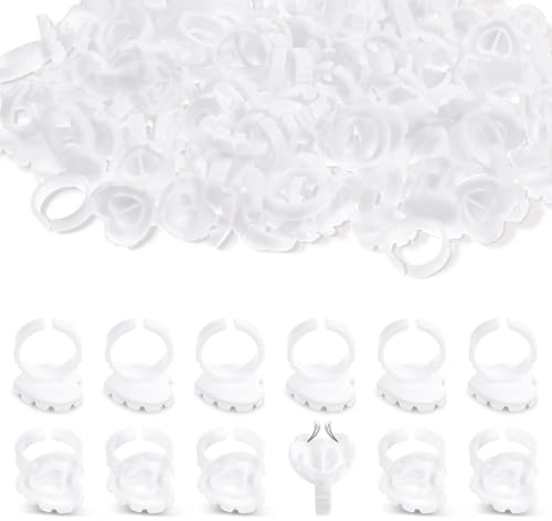 300 anelli adesivi per extension ciglia, monouso, per ciglia, accessori per estensione ciglia, supporto per fiori ciglia, supporto per ciglia (bianco)