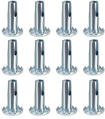 Skelang 12 STK. Metall-Rollenhülsen, Rollenstangenhülsen, Rollenkappen Möbeleinlagen für Stangenrollen, Rollen mit Greifring, Stuhlbeine, Holzmöbel