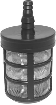 Filtro per pompa 'acqua, filtro per tubo da giardino, schermo in acciaio inox a 50 rete, corpo nero ABS, attacco filtro per spruzzatori irrigazione autolavaggio, adatto per tubi da 0,9 a 1,2 cm
