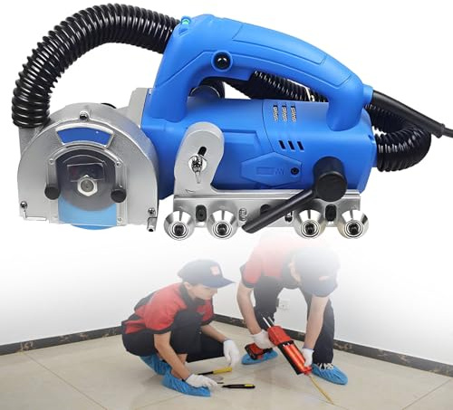 LYAYYDS Nettoyeur de Joints de carrelage électrique Haute Vitesse 9 000 TR/Min, 1 200 W, Lame de 100 mm, pour éliminer Le Vieux Ciment et Le calfeutrage.