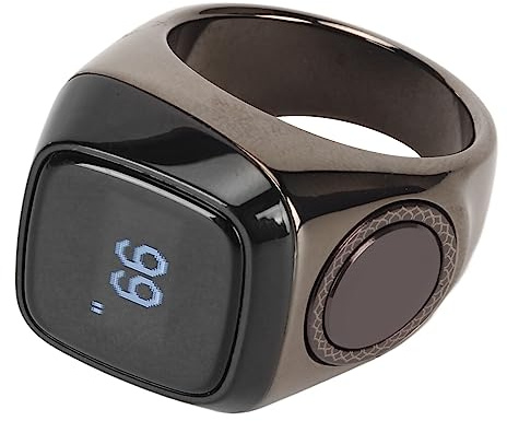 Aumotop Anello Contatore Elettronico Intelligente per Un Facile Monitoraggio Quotidiano, Sincronizzazione con L'app per IQibla, Durata della Batteria di 3 Giorni, Adatto Promemoria della Frequenza