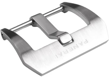 ROUREOX Fibbia Orologio a Vite in Acciaio - Chiusura Ardiglione Spazzolata per Cinturini Larghi - Stile Pre-V Robusto per Panerai-Argento spazzolato 24mm