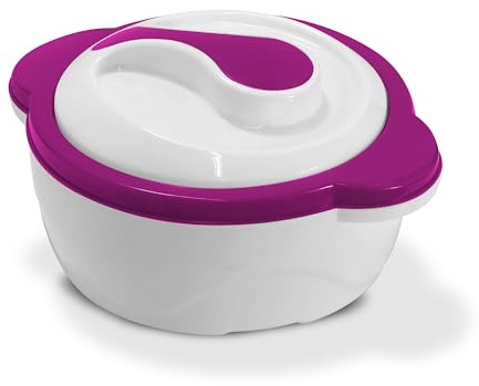 TELE WELT Thermoschüssel mit Deckel, lila [5 Liter Kapazität] mit dem Wärmebehälter Grillgut warmhalten bis zu 4 Stunden - Thermoschüssel ⌀26cm