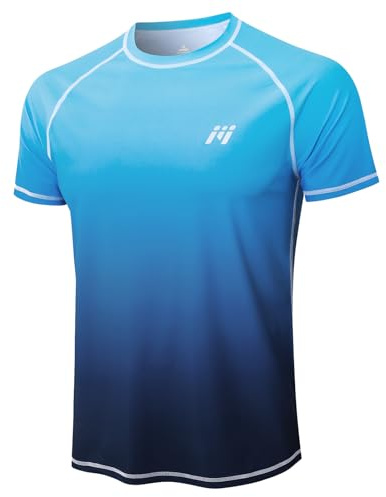 MEETWEE Camiseta Hombre Degradado Anti-UV UPF 50+ Protección Solar Transpirable Secado rápido Ligera elástico 4 direcciones para Senderismo Pesca Playa Verano
