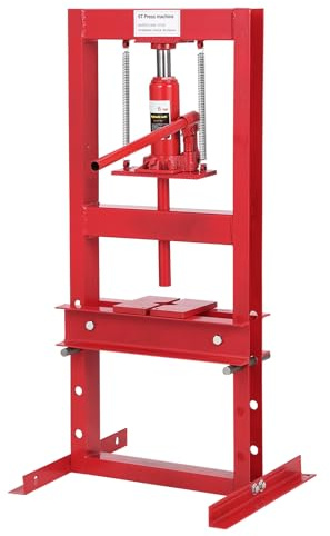 Pressa idraulica da officina da 6 tonnellate con piastra mobile, regolabile in altezza a 4 fori, pressa da banco resistente per piegatura, raddrizzamento, rimozione cuscinetti e riparazione