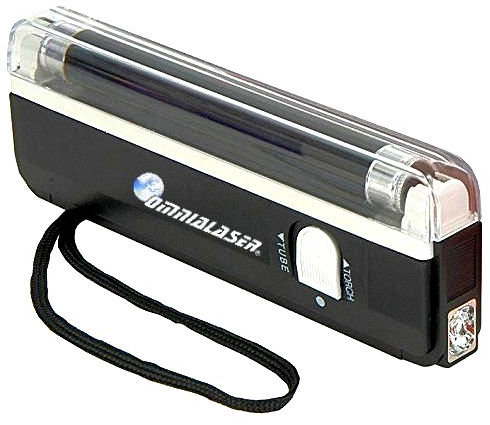 Lampada OmniaLaser OL-UVMONEY-V2 Di Wood UV Ultravioletta Rilevatore Banconote False con torcia led