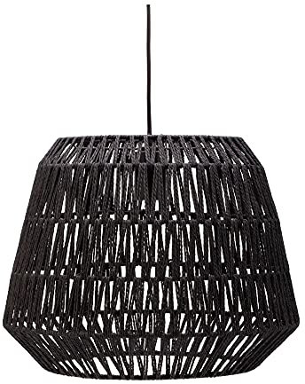 Pauleen luminaire 48200 Timber Pearl Lampada a Sospensione Max. 20 Watt Nero Intreccio in Carta, Metallo E27, Pendant Light