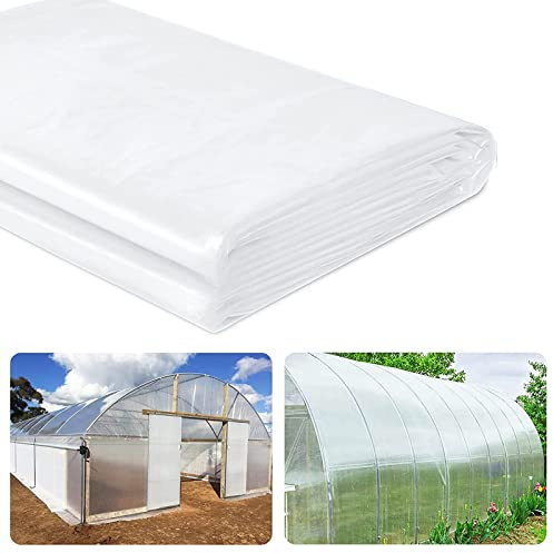 WAIZHIUA Lámina de polietileno resistente de 2 mx10 m, 125 mu/500 g, lámina de plástico extra gruesa, cubierta de túnel de polietileno transparente para invernaderos, agricultura, trabajos de pintura