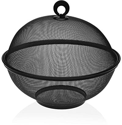 Versa Obstschale mit Metalldeckel der Marke, Schwarz (28 x 28 x 28 cm)