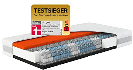 HN8 Premium Taschenfederkernmatratze - TESTSIEGER 2023 Stiftung Warentest - Boxspringbett - Matratze - Gästematratze - Mattress - Schlafmatratze - Boxspringmatratze 140 x 200 cm