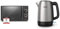 CASO | M20 EASY Mikrowelle & Philips Wasserkocher – 1.7 L Fassungsvermögen mit Kontrollanzeige, Edelstahl, Pirouettenbasis (HD9350/90) 2200 Watt, ‎23 x 15.6 x 24.3 cm, Schwarz (EU-Stecker)