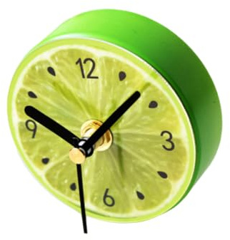 Kylskåpsklocka Fruktmönster Grön Citron Kylskåp Väggklocka 3 Magneter för Easy Stick