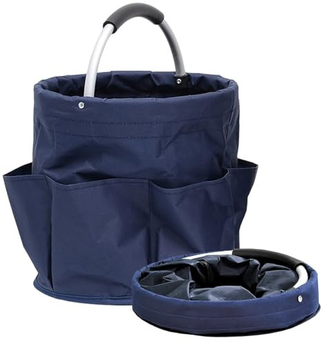 DALAETUS 1 Panier Multifonctionnel Pliable avec Poignée, Pliable à Outils de Seau avec Plusieurs Poches, Seau de Rangement pour Outils, Panier Pique Nique pour Camping Extérieur