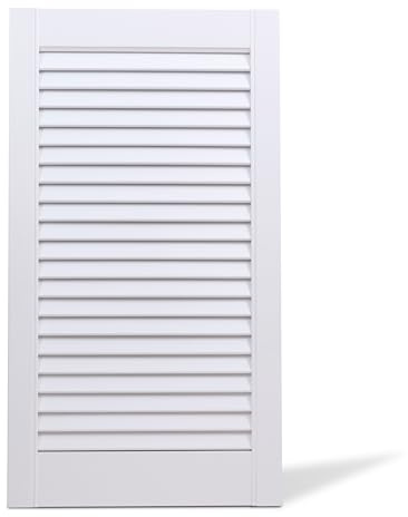 Pine Louvre Door - Vented Open Design in Natural or White Finish - Ideal for Slatted Wardrobe & Internal Cupboard (White, 1700mm (67'') x 594mm (23.4''))