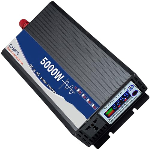 5000W 12V/24V/48V a 220V Inversor de Onda Sinusoidal Pura Convertidor de Voltaje Convertidor Inversor Inversor Solar de Energía de Onda Sinusoidal Pura para Automóvil Camión Camping,DC48VtoAC220V
