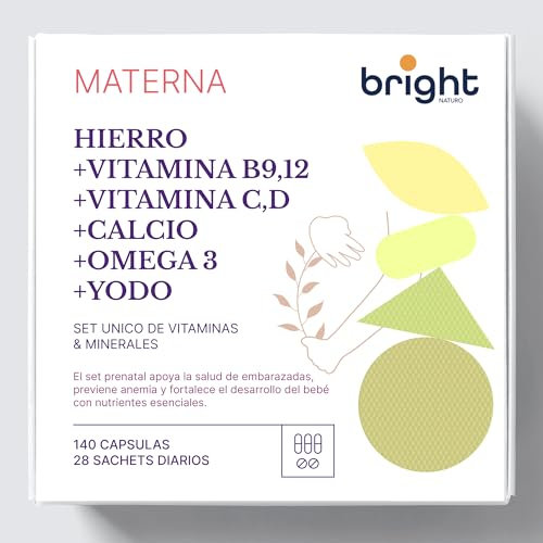 Complemento Alimenticio para el Embarazo con DHA, Ácido fólico, Yodo, Vitaminas y Minerales 28 sachets diarios
