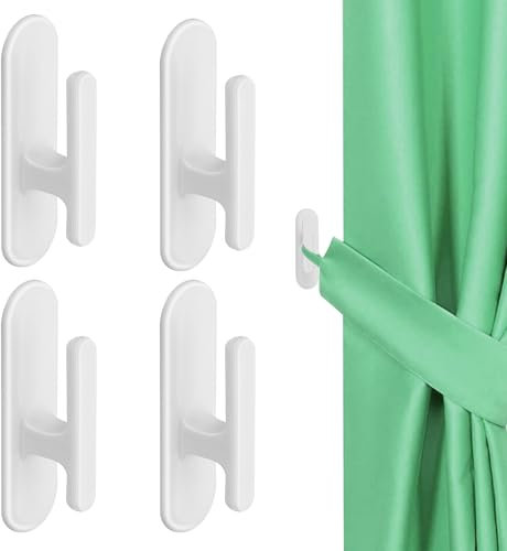 4Pcs Blind Cord Winder Safety Blind Cord Hooks Blind Hooks for Cord Blind Cord Winder Self Adhesive Blind Cord Holder Wall Hook Wrap Cleats Children Proofing for Home Office Window Blinds Curtains