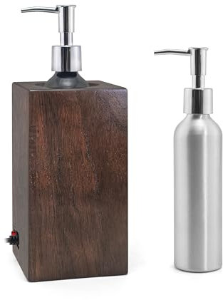 Elitzia noyer huile de massage chauffe automatiquement avec 2 pompes à huile de massage bouteille Lotion chauffe distributeur avec une température de chauffage de 122-140°F ETOH01