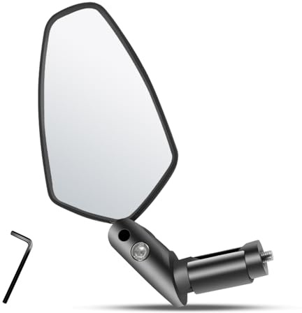 ZIMAOER Rétroviseur Vélo Guidon, Miroir HD avec Grand Champ de Vision, Réglable à 360°, Pliable, Boîtier Robuste en PP, Compatible Route, VTT & Vélo Électrique