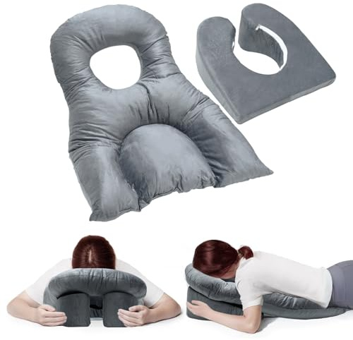 Almohada facial para dormir después de una cirugía ocular, almohada boca abajo con orificio para dormir después de una cirugía ocular, reposacabezas de masaje para el hogar, equipo de recuperación