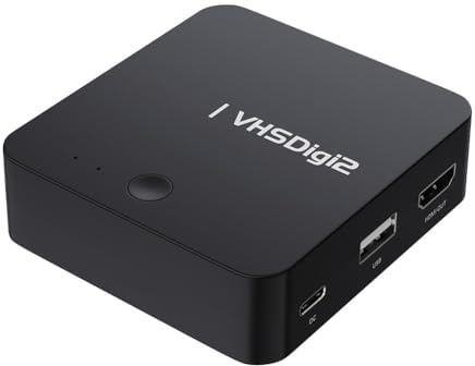 Ujjdwiurgh AV videoinspelare, analog till digital konverteringsomvandlare sparar till SD/USB, stöd för, videobandspelare S, Hi8, videokameror, DVD-spelare