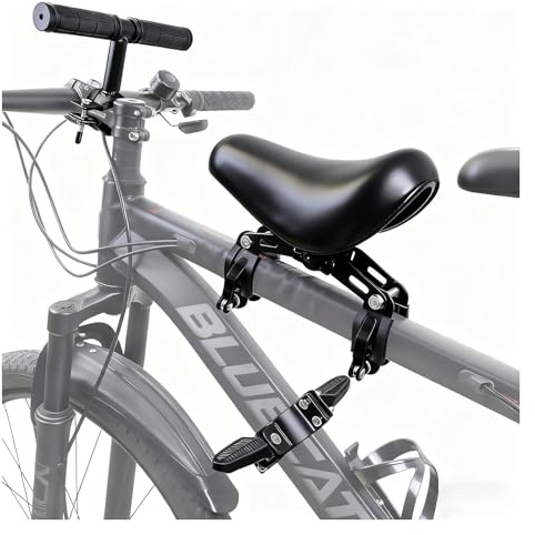 Asiento Delantero para Bicicleta Infantil - alouweekuky, Silla Bicicleta Niño con Reposabrazos y Reposapiés, Compatible con Bicicletas de Montaña, Bicicletas Urbanas y Bicicletas Plegables