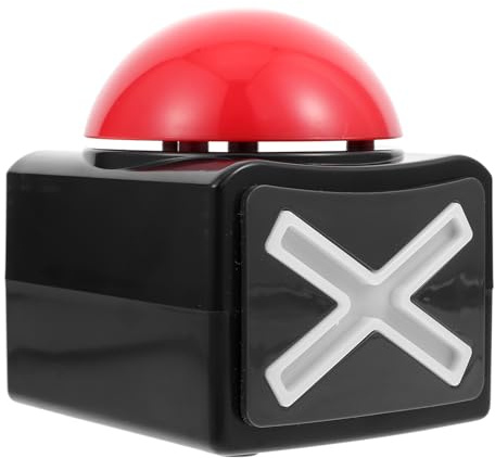 ORFOFE Game Answer Buzzer Squeeze Box Plastic Electronic Quiz Button for Tv Show Competition Fun No Battery Black