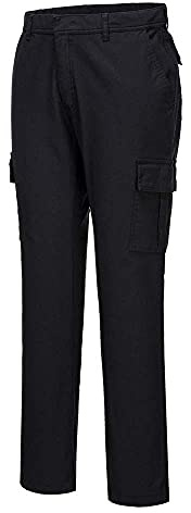 Portwest Pantalón Stretch Slim Combat, Tamaño: 44, Color: Negro, S231BKR44