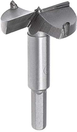 sourcing map Forstner Drill Bits 48mm, Tungsten Carbide Wood Hole Saw Auger Opener Woodworking Hinge Hole Drilling Boring Bit Cutter Gray