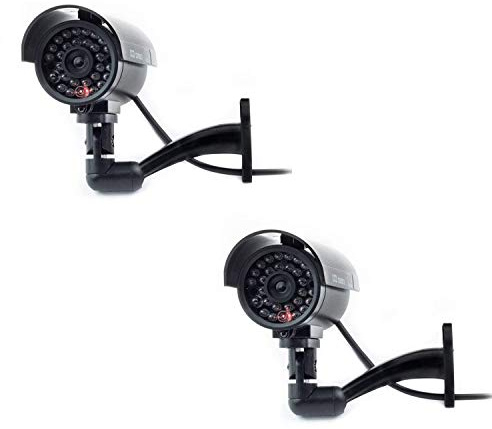 Digicharge Dummy CCTV Camera Outdoor Indoor Fake CCTV Security Imitation Surveillance Cam Flashing LED (2PCS, 2PCS)