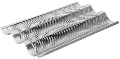 TOPINCN 430 Stainless Steel French Bread Waves Baking Tray Pan Bread Baking Tool 3 Silver