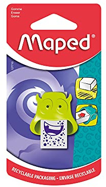 Maped - Radierer MONSTER - verschiedene Designs, farbig sortiert, 1 Stück (1er Pack)