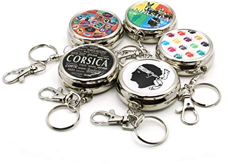 Portable Pocket Ashtray Cigarette Ashtray for Vehicles, Stainless Steel Ashtray with Keychain and Cigar Modern Ashtray for Outdoor Use