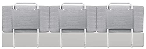 YUENFONG Griglia di protezione del letto per bambini, protezione da cadute per bambini, 5 fori, regolabile in altezza, protezione laterale (180 cm, lino grigio)