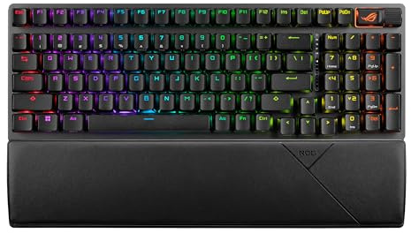 ASUS ROG Strix Scope II 96 Wireless Black - Gaming-Tastatur, kabelgebunden & kabellos, Bluetooth 5.1, USB, 1000 Hz, RGB, Schwarz