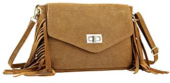 collezione alessandro Umhängetasche Wild West aus echtem Wildleder 22cm x 15cm x 6,5cm